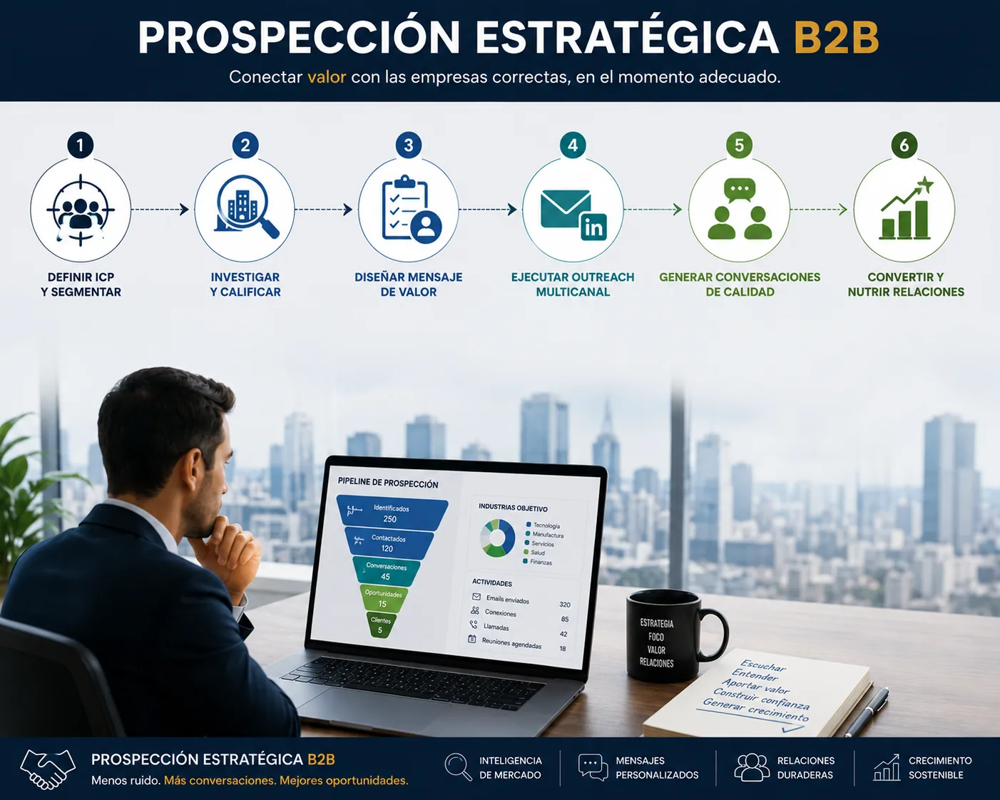 Prospección estratégica B2B para generación de oportunidades comerciales